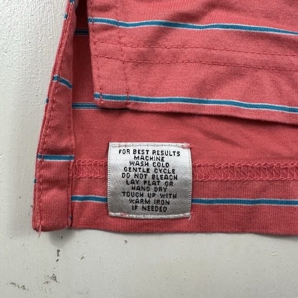 VTG Peter Millar‎ Polo Shirt Mens Medium Cotton Short Sleeve Red Blue Stripes - Picture 6 of 9